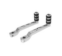 LCQSYE Sélecteur Vitesse Gear Shifter en Métal Manette Le Levier de vitesse moleté noir pour Harley Softail Touring Electra Road Glide FLHR(Silvery 2PCS)