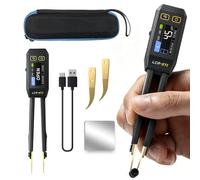 LCR-ST1 10kHz LCR Meter avec Pince à Épiler, Testeur SMD Rechargeable, Mesureur ESR, Reconnaissance Automatique de Capacité/Inductance/Résistance, Testeur Diode & Continuité, Stockage & Export Données