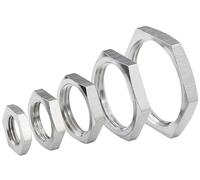 LCRORO 10 pièces en Acier Inoxydable 304, écrou Hexagonal Fin, Contre-écrou, écrou Racine Silver M28×1.5