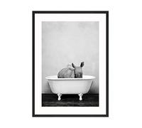LCSLDW Impression sur Toile Bébé Animal dans La Baignoire Affiche Toile Peinture Pépinière Mur Art Nordique Photo Enfant Chambre Décor, Décoration De La Maison Cadeaux De Vacances, 50X70Cm sans Cadre