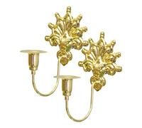 LCSVCCXA 2 Pièces Appliques Murales Bougeoirs Métal Porte-bougies Suspendus Français Vintage Décoratif Fer Convient pour D'Entrée Salon Fond, or