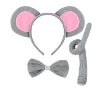LCSVCCXA 3 Pièces Serre-tête Oreilles Souris Ensemble Accessoires Cheveux Déguisement Animal Polyester Fantaisie Adapté Enfants Soirée Thème Halloween, 6 Morceaux