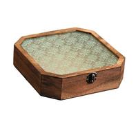LCSVCCXA Boîte de Rangement Contenant pour Babioles Coffre Au Boîte en Bois Finition Artisanale D'Aspect Ancien Adapté pour Conserver des Souvenirs et, 23x23x5.8cm