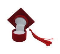 LCSVCCXA Coffret à Bagues avec Collier de Graduation et Boîte en Filet pour Cadeau, Rouge