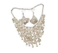 LCSVCCXA Collier Ras-du-Cou Femme Plus Boucles d'oreilles Pendantes Ensemble Bijoux Chic Accessoire Alliage Fer Brillant Adapté Aux Soirée Gala Mariage Anniver, Boucles d'oreilles à Crochet
