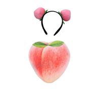 LCSVCCXA Costume de Fruits d'halloween, Combinaison avec Bandeau, Robe Fantaisie pour Adultes et Enfants, Polyester Doux, Facile à Porter avec Un Design FA, Taille Enfant Pêche
