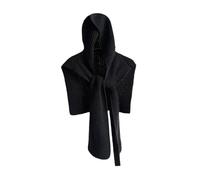 LCSVCCXA Écharpe à Capuche Bonnet Tricot Balaclava Femme Écharpe Hiver Deux En Un Polyester Moelleux Protection Vent Adaptée pour Sortie Extérieure Cadeau Usag, Noir