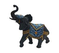 LCSVCCXA Élèphant Statue Figurine Décoration En Résine Élèphant avec Trompe Relevée Ornement Sculpté Élèphant Porte- Convient Aux Cadeaux Décoration Mai, Noir