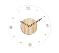 LCSVCCXA Horloge Murale Silencieuse Décorative en Acrylique Mécanisme Non Bruyant et Précis Design Flottant Contemporain Entretien Facile Adaptée au Salon, Marron Clair 30 Cm