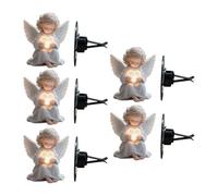 LCSVCCXA Lot de 5 Clips Décoratifs pour Grille D'aération de Voiture, en Forme d'ange, avec Un Cœur et Une Forme Mignonne en 2D.