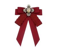 LCSVCCXA Nœud Papillon, Broche Ruban, Broche Cravate, Nœud Papillon Pré-noué, épingle à Cravate élégante pour Chemisiers, Chemises étudiantes, Accessoires de C, Rouge