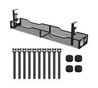 LCSVCCXA Organisateur sous Bureau Plateau de Gestion Fils Support Rangement Pince Renforcée Structure Acier Carbone Fonction Sécurité Convient Bureau Maison Cu, Noir