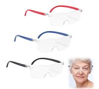 LCUHAVA 3 Paires de Loupe Grossissante, Lunette Loupe à 300% Lunettes Grossissantes pour de Lunettes, Aides à la Lecture pour Les Personnes âgées, Anti-Lumière Bleue, Adaptées à La Lecture