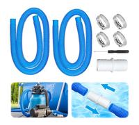 LCUHAVA Tuyau Piscine 32mm, Tuyau Aspirateur Piscines 2 PCS, Tuyaux Pompe Piscine 100 cm, Tuyaux pour Piscine avec manchons, Flexible et Étanche, pour Pompe de Filtration et Piscine