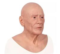 LCUPPON Masque de silicone vieil homme réaliste travesti cosplay (White)