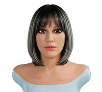 LCUPPON Masque Silicone Femme réaliste pour Crossdressing Cosplay Masque de tête féminin en silicone (Beige)