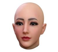 LCUPPON silicone femme masque de tête avec visage maquillage | 100% silicone Matériel masqueen silicone féminin, Utilisation pour Drag Queen,Transgenre, Crossdressing, Cosplay, Halloween