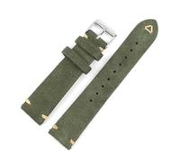 LCUVIMPEX Bracelet de montre en cuir, Bracelet de montre en cuir suédé 18-48 mm avec barre à ressort dégagement rapide(Green,19mm Gold Buckle)