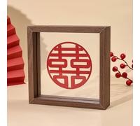 LCUVIMPEX Cadres Photo en styrène Cadre Photo Double Face en Verre A4, Cadre Flottant, Mural/de Table, Multicolore, Plusieurs Tailles(Mahogany Color,A4[21 * 29.7cm])