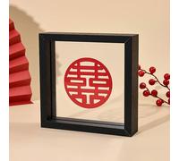 LCUVIMPEX Cadres Photo en styrène Cadre Photo Double Face en Verre A4, Cadre Flottant, Mural/de Table, Multicolore, Plusieurs Tailles(Black,Square 8 inch [20 * 20cm])