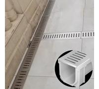 LCUVIMPEX Caillebotis galvanisé à Usage intensif, Kit de Grille Drainage tranchée 10,5X(4-6) x60cm(50pcs,10.5x4x60cm/4.1x1.6x23.6in)