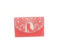 LCUVIMPEX Cartes d’invitation de mariage, Invitations de mariage avec enveloppes creuses multicolores, paquet 10 à 50 pièces(Red,30PCS)