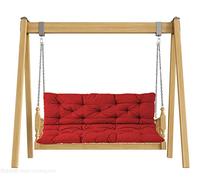 LCUVIMPEX Coussin pour Banc de Jardin, Coussins de Banc d'extérieur avec Dossier for balancelle Jardin 2 ou 3 Places 120 x 100 cm 150 8 d'épaisseur 9 Couleurs(Red,150 * 100 * 8cm)