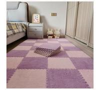 LCUVIMPEX Dalles de Moquette imbriquées en Peluche Pack of 30 12x12 inch Multicolor Plush Interlocking Carpet Tiles(Purple+Pink)