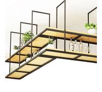 LCUVIMPEX Étagères flottantes en Bois, Support de Rangement Suspendu au Plafond for casseroles, poêles et Fleurs, en métal Bois, Plusieurs Tailles(80x30x80cm)