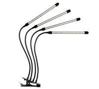 LCUVIMPEX La LED s’éclaire, Lampe de Culture d'intérieur à 4 têtes, 72 LED, Spectre Complet, luminosité réglable à 360°, col de Cygne, 10 W-40 W(Double Tube 20W)