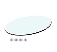 LCUVIMPEX Plateau de Table Transparent, Plateau de Table Rond en Verre trempé avec Plateau tournant Lazy Susan, lot 2 Multicolores 16 à 40 Pouces(Clear,58CM(23IN))