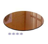 LCUVIMPEX Plateau de Table Transparent, Plateau de Table Rond en Verre trempé avec Plateau tournant Lazy Susan, lot 2 Multicolores 16 à 40 Pouces(Brown,78CM(31IN))