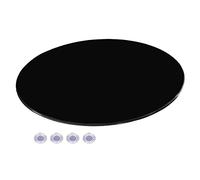 LCUVIMPEX Plateau de Table Transparent, Plateau de Table Rond en Verre trempé avec Plateau tournant Lazy Susan, lot 2 Multicolores 16 à 40 Pouces(Black,55CM(22IN))