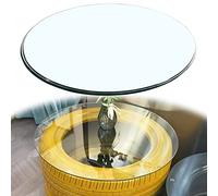 LCUVIMPEX Plateau de Table Transparent, Plateau de Table Rond en Verre trempé, diamètre Transparent 35-100 cm(78cm(31Inch))