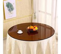 LCUVIMPEX Plateau de Table Transparent, Plateau de Table Rond en Verre trempé Multicolore 35-100 cm(Brown,78CM(31IN))