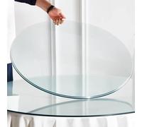 LCUVIMPEX Plateau de Table Transparent, Protecteur de Table Rond en Verre trempé, épaisseur 6mm, Plusieurs Tailles for Tables à Manger Basses(80cm(31.5in))