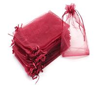 LCUVIMPEX Sacs de Protection des Fruits, Lot de 100 Sacs de Protection en Filet for Fruits et légumes, Multicolores, Plusieurs Tailles(Claret,17x23cm)