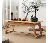 LCUVIMPEX Table Basse Pliante, Table Basse rectangulaire en Bambou de Style Japonais Pliable Marron et Naturel Plusieurs Tailles(Natural,60 * 37 * 34cm)