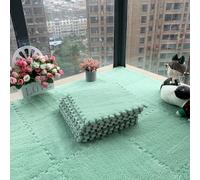 LCUVIMPEX Tapis de Jeu en Mousse, Lot de 16 Dalles Moquette emboîtables en Mousse Moelleuse, Multicolores, épaisseurs Multiples(Green,0.23 inch)