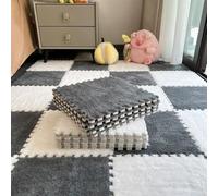 LCUVIMPEX Tapis de Jeu Souples en EVA, Tapis de Sol en Mousse emboîtables Multicolores 12 x Pouces, Paquet 60(White+Grey,THK：0.23in)