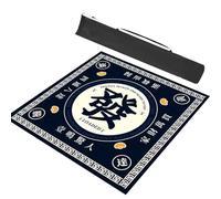 LCUVIMPEX Tapis de Mahjong, Tapis de Mahjong avec Sac Transport Noir, antidérapant et réduction du Bruit, Couverture Table, Jeux société, Tapis(Blue,39.4x39.4in/100x100cm)