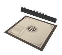 LCUVIMPEX Tapis de Mahjong, Tapis de Mahjong épais avec Bord et réduction du Bruit, Tapis Jeu Enroulable Sac Transport(Beige,39.4x39.4inch)