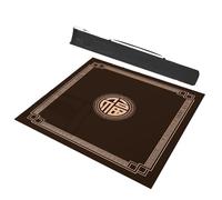 LCUVIMPEX Tapis de Mahjong, Tapis de Mahjong épais avec Bord et réduction du Bruit, Tapis Jeu Enroulable Sac Transport(Brown,51.2x51.2inch)