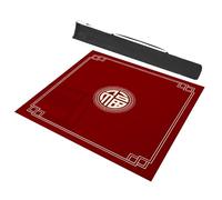 LCUVIMPEX Tapis de Mahjong, Tapis de Mahjong épais avec Bord et réduction du Bruit, Tapis Jeu Enroulable Sac Transport(Red2,39.4x39.4inch)