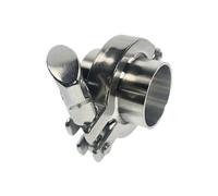 LCUVIMPEX Tuyau sanitaire Barb Tuyau raccord, 1 Jeu de Brides sanitaires for tuyaux soudés, Virole, Joint en PTFE ou Silicone, Acier Inoxydable SUS SS 304, Triple Collier de Serrage(Inner Dia.63mm)