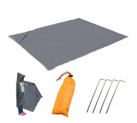 lcvtos Tapis de Plage Imperméable, Couverture de Pique-Nique Portable avec 4 Piquets Fixes,120 X 150 cm, Drap de Plage pour Plage, Camping, Picnic, Parc, Voyage (Gris)