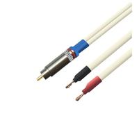 LCVZXCFKX Câble de haut-parleur de caisson de basses actif 2 têtes de fils nus vers un seul câble audio mâle OFC amplificateur plaqué or