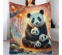 LCWWW Animal Panda Couverture Polaire,Plaid Couvertures en Flannel en Lit Douce Et Confortable,Jeté De Canapé Résistantes 130×150cm