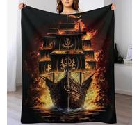 LCWWW Bateau Pirate Couverture pour Enfants Adultes - Flannel, Couvertures Douce - Respirante, Hypoallergénique, pour Lit Ou Canapé 130×180cm