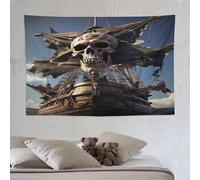 LCWWW Bateau pirate Tapisserie Tapisseries Impression 3D Tenture Murale Décoration De La Maison Murale 150×230cm